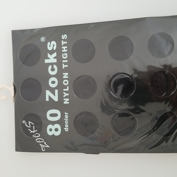 Lot of 2 80 denier Zocks Nylon Tights black/ red - Picture 4 of 5